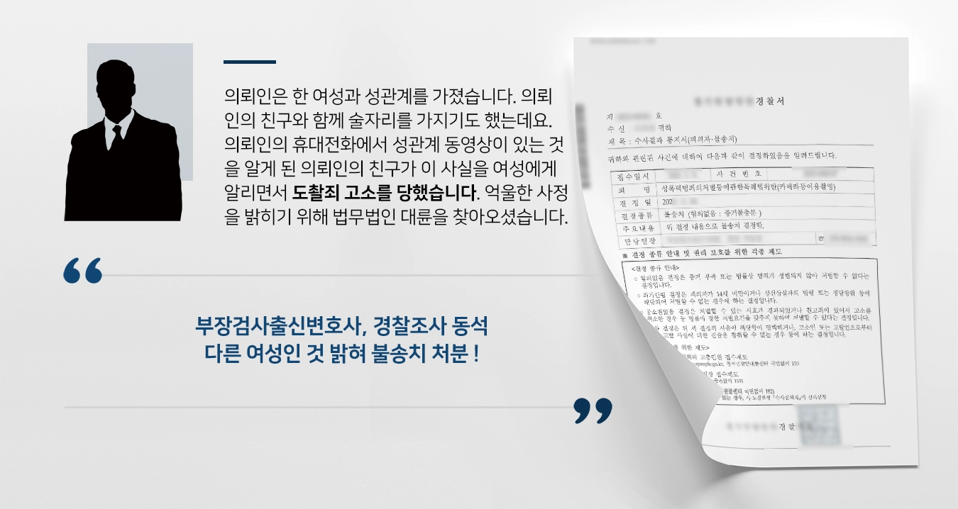 [도촬죄 불송치] 부장검사출신변호사, 성관계 동영상 속 인물이 고소인 아니라고 강조